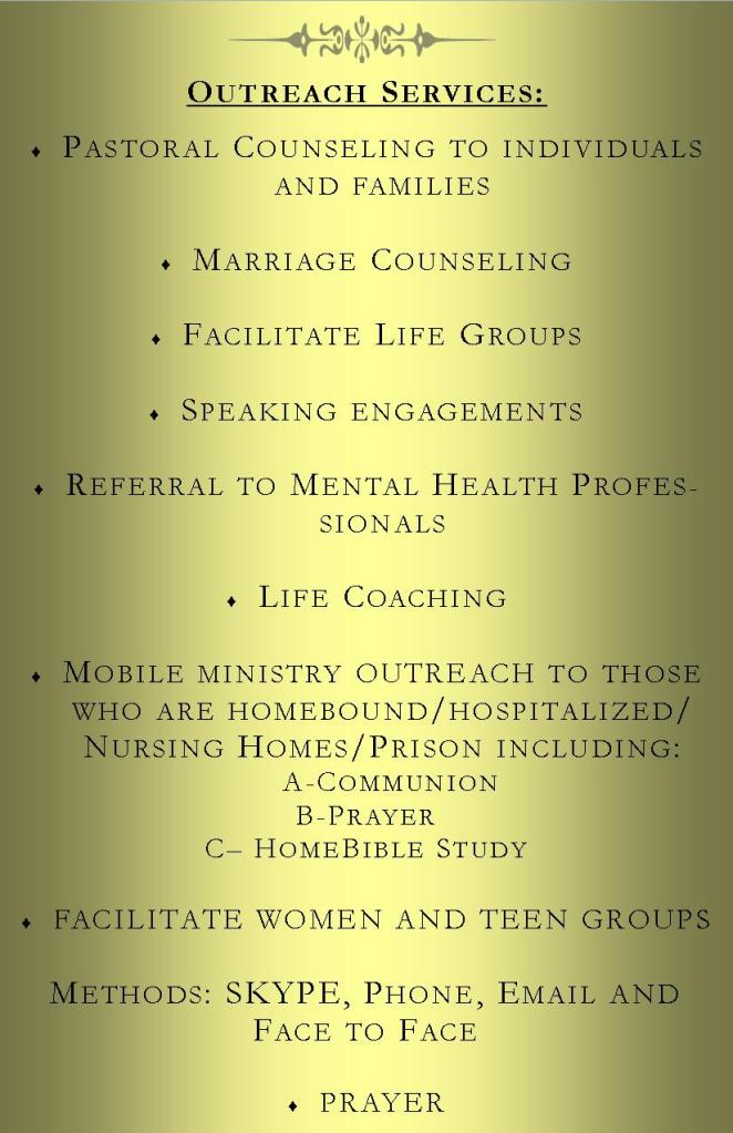 Healing for Your Soul Ministries Outreach-Services